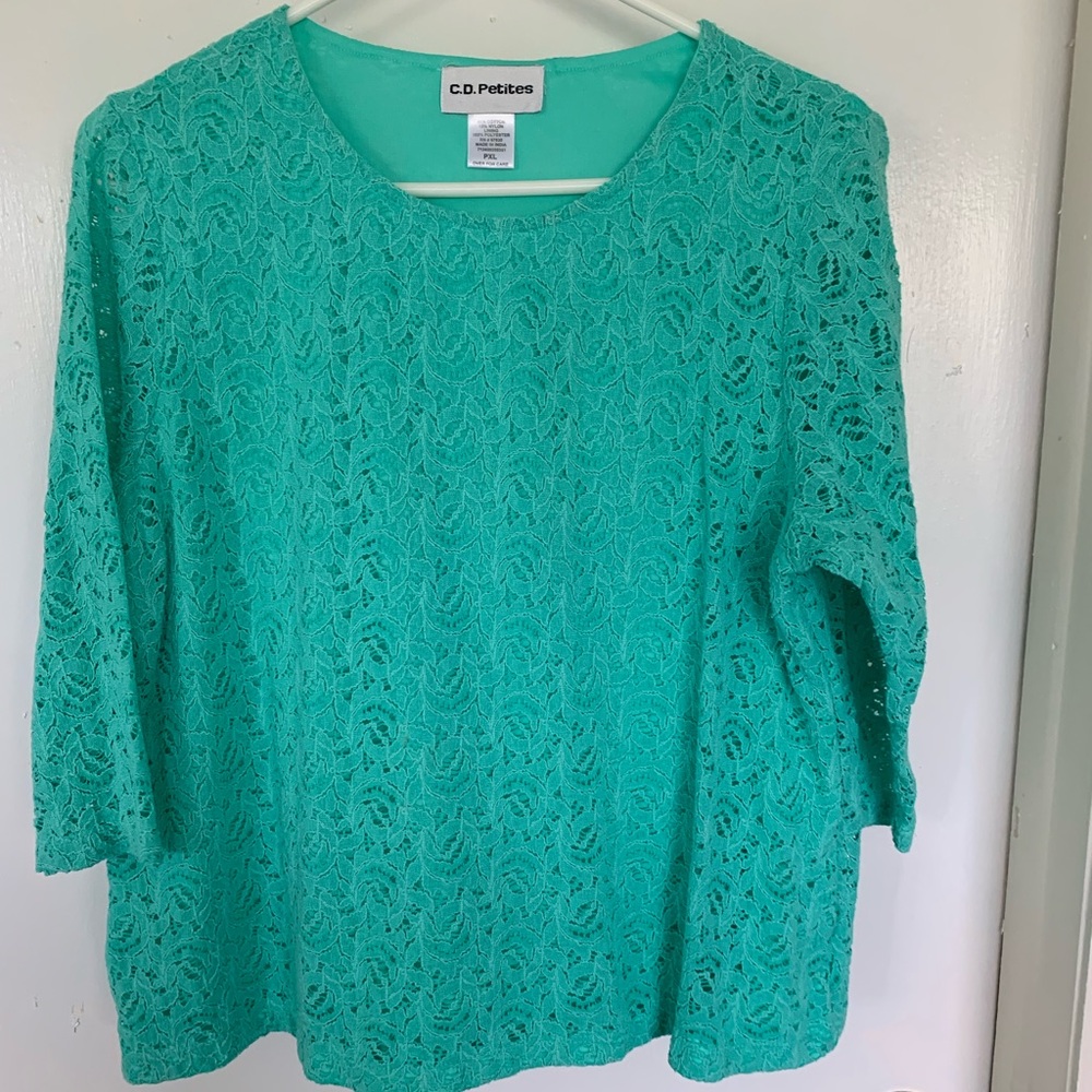 Women's Teal Lace Top